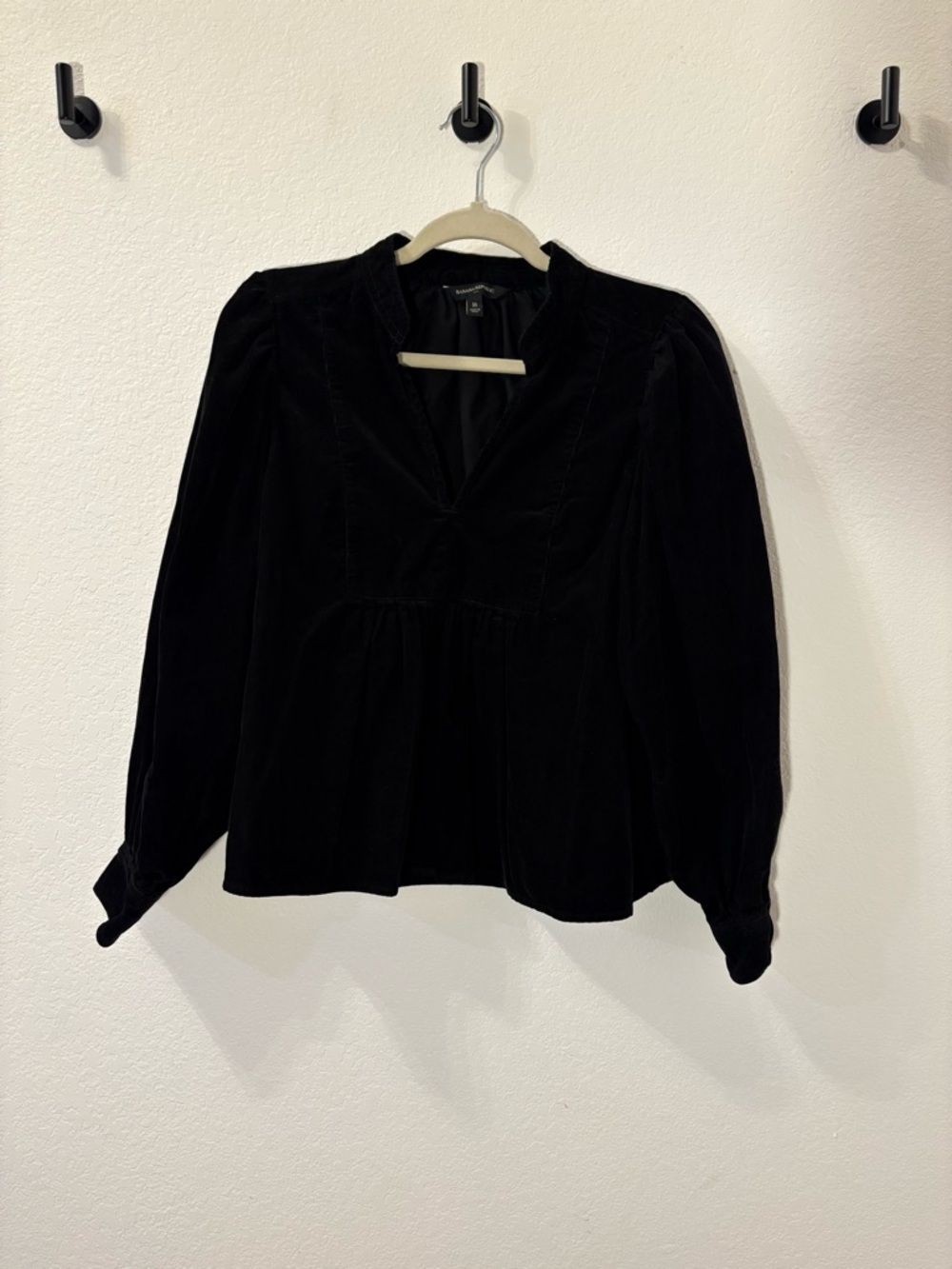 Banana Republic Corduroy V-Neck Long-Sleeve Peplum Top